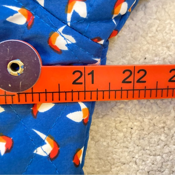 BNWT SIZE 14 WARDROBE Blue Multi ditsy bird Lightweight Padded Jacket coat - Picture 9 of 13